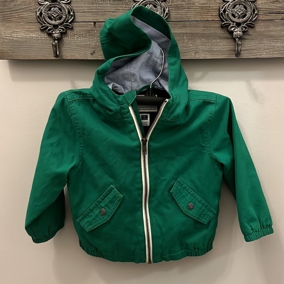 Janie and Jack Jacket & Hood Kids Size 18-24 Mos. Cotton Green Zipper - Picture 1 of 10